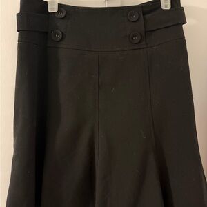 Smart Set Black A-Line Skirt with Button Detail